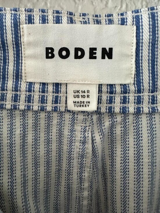 BODEN Brompton Wide leg Trousers Blue Stripe - Picture 4 of 13